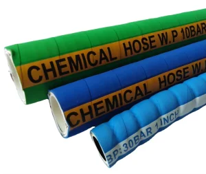 Industrial EPDM Steel Wire Chemical Transfer Hose for Corrosive Fluids Edible Oil Fittings 3/4 2 Size