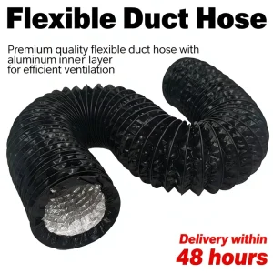 Industrial Flexible Duct Hose High Temperature Resistant Aluminum Foil for Ventilation Solution Customizable Size Easy Install