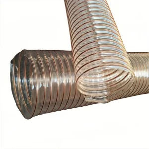 Industrial Flexible Polyurethane Vacuum Cleaner Air Duct Pipe Copper Plated Steel Wire PU Hose Ventilation Hose