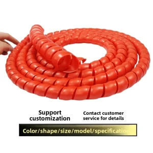 Industrial Flexible Silicone Spiral Cable Sleeve 10mm Black Wire Protection Tube With Cutting Service