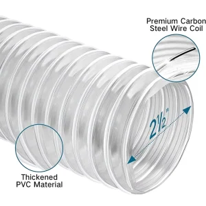 Industrial Flexible Transparent PVC Corrugated Hose Air Ventilation Duct with 20-300mm ID 20m Length