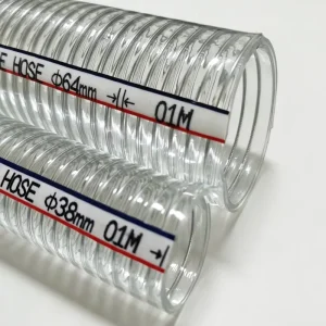 Industrial Heavy Duty PVC Hose with Steel Spiral Wear Resistant Customizable for Heating Irrigation Custom Cutting Service