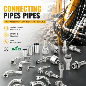 Industrial Hydraulic Hose Connectors High Pressure Metal Fittings Leak Resistant Durable CE Certified