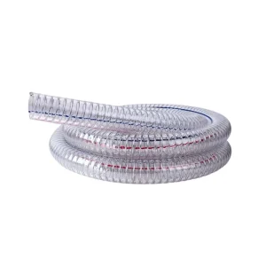Industrial PVC Spiral Steel Wire Reinforced Discharge Hose Transparent Pvc Pipe Tube