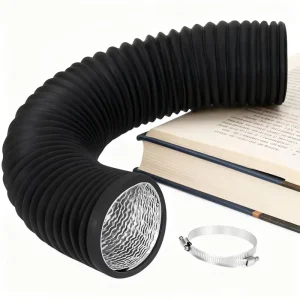Industrial Ventilation Duct Telescopic Black Flexible Aluminum Foil Vent Hose Easy Install 2 Year Warranty