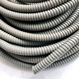 Insulated Grey PVC Coated Flexible Metal Hose Galvanized Steel Conduit for Distribution Box Cable Management