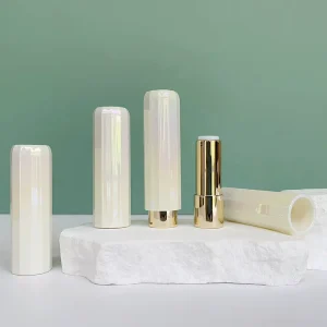 JIE MEI Stock Holographic Pop up D12.1mm Empty Lipstick Tube Packaging Plastic Cosmetic Lip Stick Container