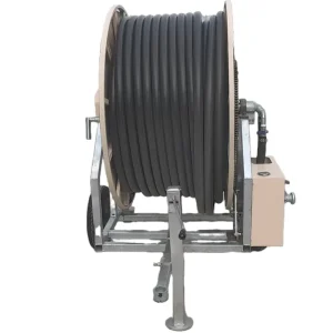 JP50 Series Gearbox and Pump Hose Reel Sprinkler Remote Control Water Turbine Driven Irrigation Machine for Agriculture