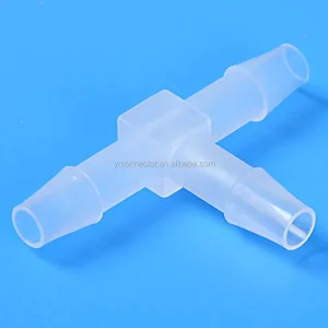 JT64P PP Plastic Pipe Coupling 3 way Tee Joint T junction Fitting 1 4″ Transparent Hose Barb for Water Air Applications