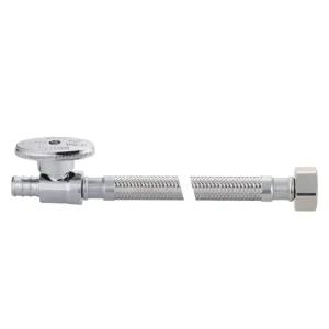 KLOE813H 1/2″FIP X1/2″PEX Straight Valve Faucet Connector 304 Stainless Steel Braided Flexible Hose CUPC NSF for Faucet Supply
