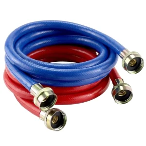 KLOE8266-05&06 2-Pack 3/4″ FGH x 3/4″ GHT Flexible PVC Washing Machine Hoses CUPC NSF Approved for USA Canada Market 5-Year