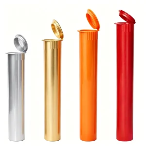 King Size 109mm 116mm Plastic Pop Top Tube Packing Tube Pre Child Proof Pp Rolled Plastic Tube Plastic Packaging Pop Top Tubes