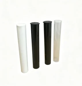 King Size 98mm 116mm Black White Transparent Labelling Custom Logo Pre Child Resistant Pop Top Tube
