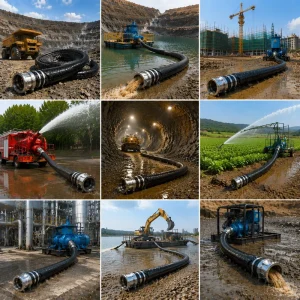 LONGXI High Quality 4 Inch TPU Black Mining Hose 12kg Ore Drilling Equipment 1 Year Warranty Jiangsu Origin Certified