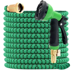 LYF-1019 3750D UV Resistant High Strength Polyester Expandable Garden Hose 3X Stretch Latex Core Solid Brass