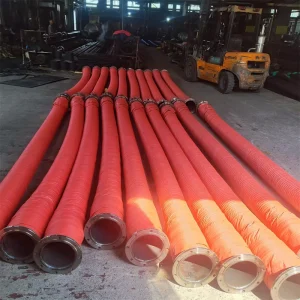 Large Diameter Flange EPDM Rubber Wire Hose for Sand and Slurry Conveying High Pressure Corrosion Resistance Cutting Service