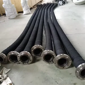 Large-diameter Black Rubber Hose Flange -20C 60C Sand-absorbing Wear-resistant Steel Wire Reinforced Sewage Discharge DN25