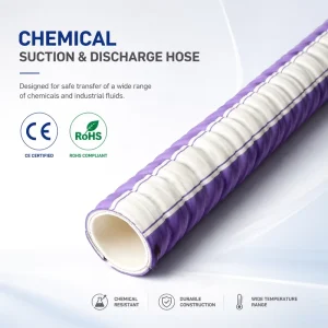 Large diameter Chemical Suction and Discharge Hose 2 3 Inch UPE Chemical Hose Special Hose for Acid and Alkali Liquids