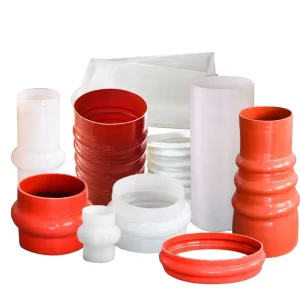 Large diameter Silicone Flexible Connection White Silicone Hose Red Corrugated Pipe Vibrating Screen Discharge Port Customized