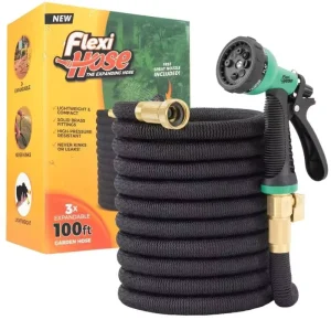 Latex Expandable Magic Garden Hose Reel with 10 Function Spray Gun Nozzle Flexible Hose