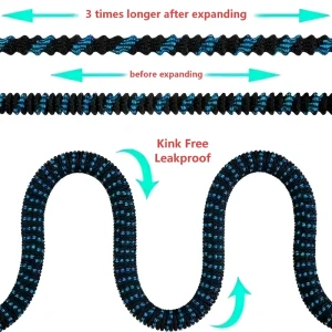 Leak Free Expandable Retractable UV-Resistant Garden Hose Safe Non-Toxic Latex Flexible 10 Spray Patterns Durable Family DIY Car