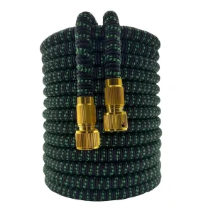 Leak Proof Expandable Retractable Latex Garden Hose High Density Woven Fabric Lightweight Stretch Water Pipe 10 Spray Patterns