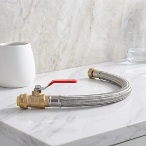 Leak-Proof Stainless Steel Braided Water Heater Hose High Pressure Push in Comfort Fit Plumbing Flexible Pipe Connector
