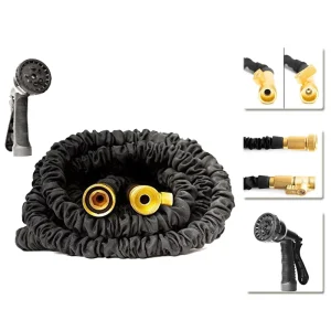 Leakproof Expandable Water Hose Anti UV Telescopic Handle ANSI Certified Lightweight Anti kink 3/4” Diameter