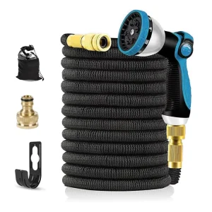 Lightweight 1/2 Inch Expandable Garden Water Soaker Hose Steel Reels Plastic Rubber Connectors Latex for Car Washing Garden