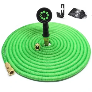 Lightweight 50FT Expandable Garden Double Latex Core Hose with 10 Function Spray Nozzle