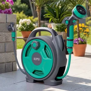 Lightweight Compact Mini Garden Hose Reel Portable Water Hose Reel for Patio & Lawn Use