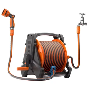 Lightweight Garden Hose Reel Trolley Garden Hose Storage Rack Garden Hose Reel Cart with Solid Nozzle