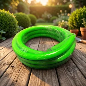 Lightweight PVC Braided High Pressure Garden Hose 50 Feet Compact Tube for Window Sill Green Plant Water Supply