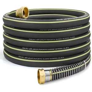 Lightweight Rubber Garden Hose 50 Ft 5/8″ Hybrid Rubber Hose Water Hose Pipe For Outdoor Cleaning & Washing
