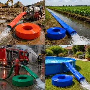 Longxi Jiangsu Made High Pressure 3 Inch PVC Layflat Hose Certified Slurry Water Delivery 1 Year Warranty 12.9kg