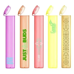 Low MOQ Child Resistant Airtight Pop Top Tube 116mm Plastic Storage Tube Flip Top Squeeze Pill Containers