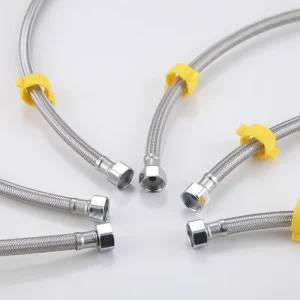 Low MOQ High Pressure Water Inlet Stainless Steel Corrugated Hose Nylon Tube for Bathroom Plumbing Customized Size Cutting