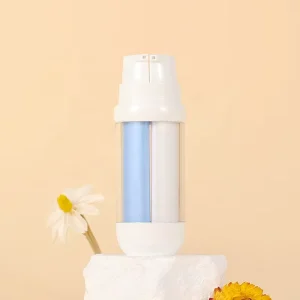 Luxury Airless Serum Bottle Double Tube 15ml+15ml Plastic Skincare Packaging Airless Pump
