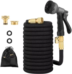 Magic Black Adjustable Rubber Garden Hose 3 Times Expand 10 Function Spray Nozzles Durable Not Easily Broken Widely Used