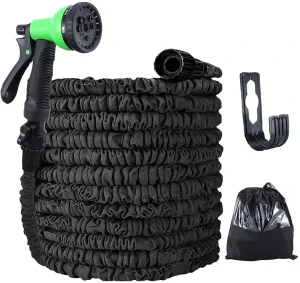 Magic Expandable Plastic Garden Hose Flexible High Quality 3x Expandable with 8 Patterns Spray Nozzles Multi Function