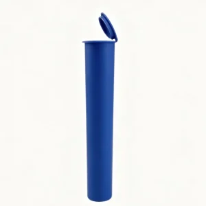 Matte Blue Child Resistant Squeeze Cap Tube Pop Top Cylinder for Aromatherapy Roll Custom Color Tube
