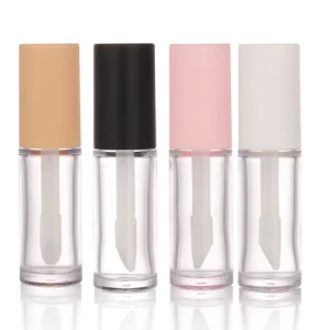 Matte Pink Black White Nude Lip Tint Container Concealer Bottle Custom Big Brush 10ml Lip Gloss Tube