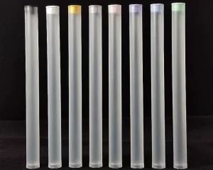 Matte Plastic Round Tubes PP PC With Caps Incense Storage Empty Packaging Tubes