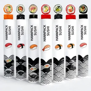 Matte Sushi Push Pop up Tube Custom Logo Foil Stamping Food Grade Cardboard Packaging Box