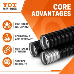 Metal Coated Hose Heat Shrink Tube Flame Retardant Corrugated Pipe Steel Strip Cable Sleeve for Auto Wiring