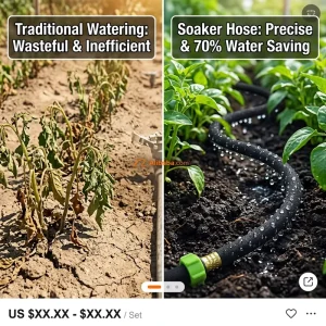 Micro Porous Irrigation Soaker Hose for Direct Root Soaking Flexible Durable Weeping Hose for Landscaping Greenhouse