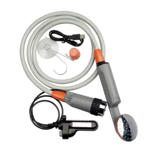 Mini Handle Dog Bathing Shower Sets Rechargeable Battery Powered Emergency Sprayer Waterproof Portable with Shower Light