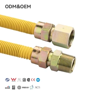 Modern 304 Stainless Steel Flexible Gas Line Metal Pipe Welded Plumbing Hoses Gas Connector for Water Heater