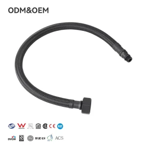 Modern Black Flexible PET Braided Plumbing Hoses with EPDM Inner Tube Bathroom Toilet Hose Copper Fitting 5 Year Warranty