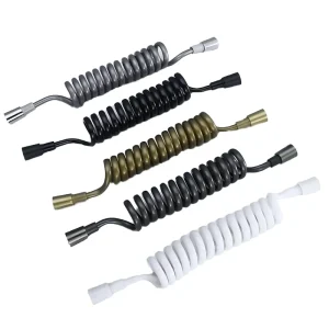 Modern Design Home Use Flexible PVC Spring Retractable Shower Hose Includes Big SS Nut Plumbing